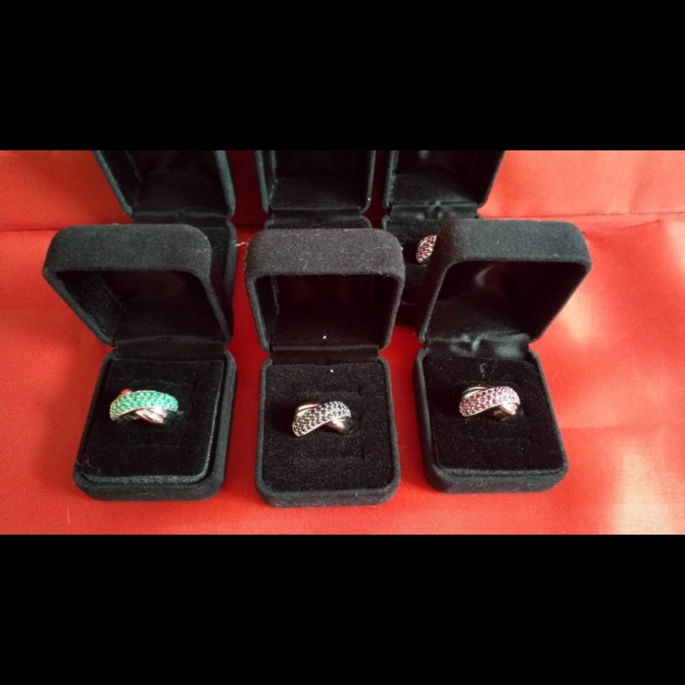BEAUTIFUL SALE RINGS STERLING SILVER RINGS WITH RU - Picture 3 of 7
